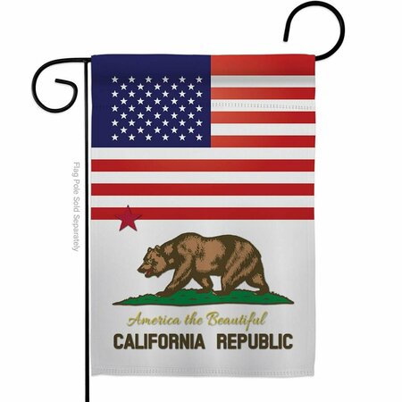 GUARDERIA 13 x 18.5 in. USA California American State Vertical Garden Flag with Double-Sided GU4079884
